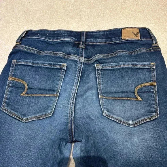 American Eagle High  Rise begging size 4 dark denim - Picture 5 of 6